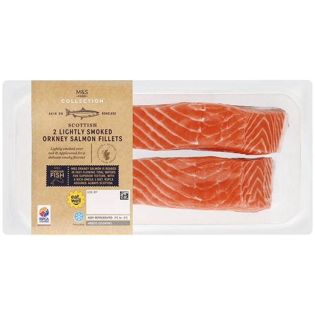 M&S 2 Lightly Smoked Salmon Fillets 240g