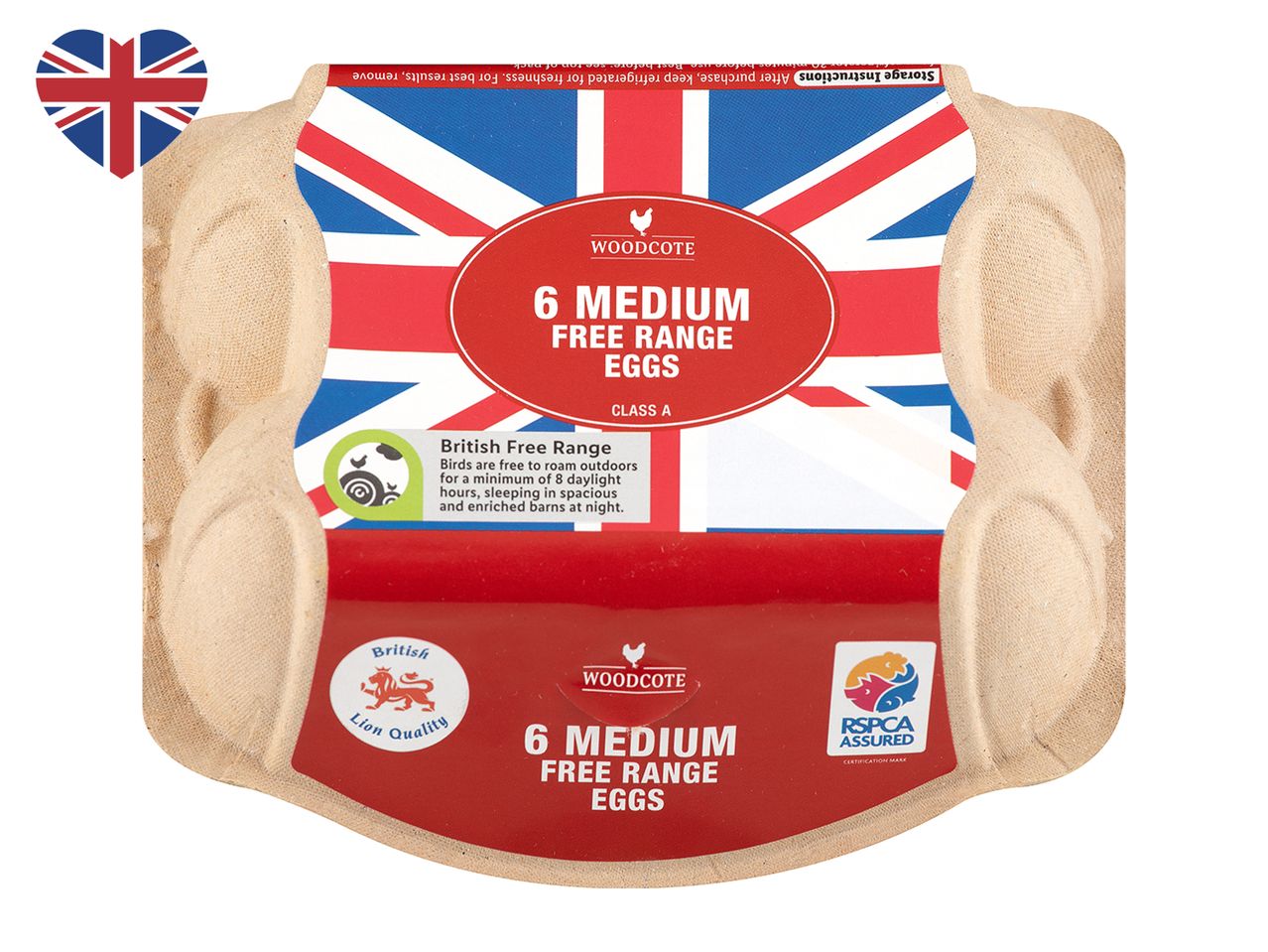 Woodcote 6 Medium Free-Range Eggs